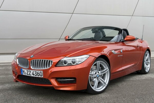 BMW roadster, z4 on a gray background