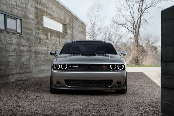 Dodge challenger at the concrete wall sport 2015