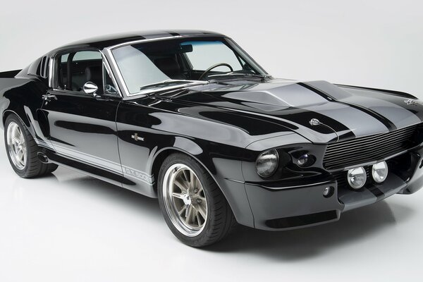 Noir Racing Ford Shelby sur fond blanc