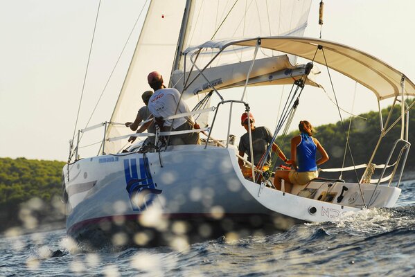 A walk on the sea on a sailboat company