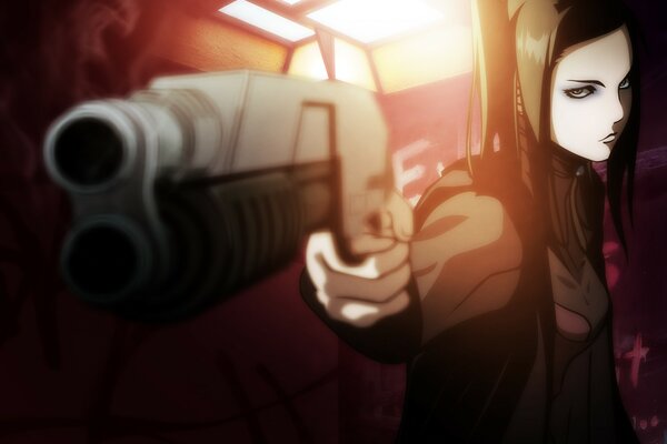 Anime girl avec un pistolet