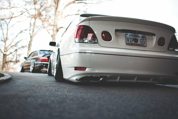 Rear bumper on a Lexus car