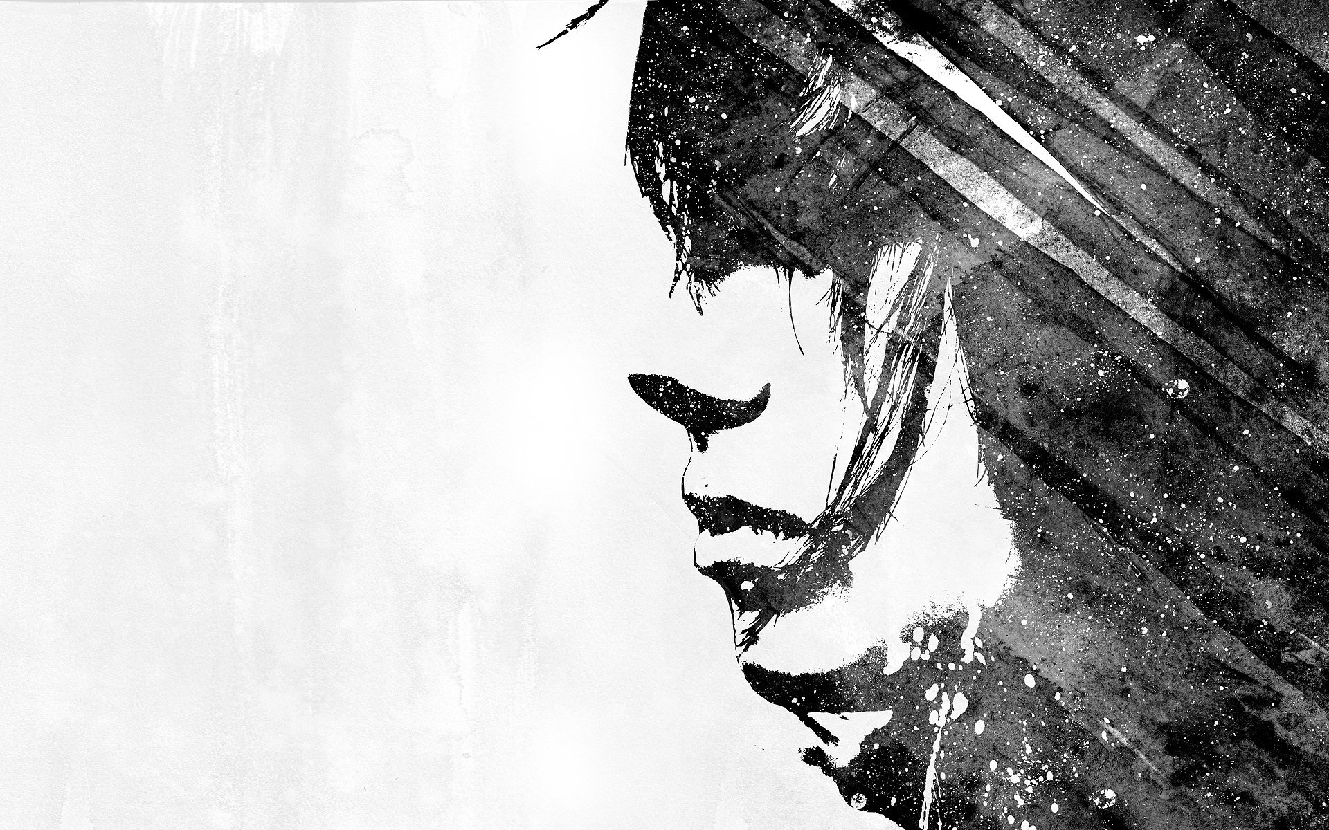 hombre grunge textura hombres retrato perfil fondo música bw hombres teddy cara dibujos anime blanco y negro