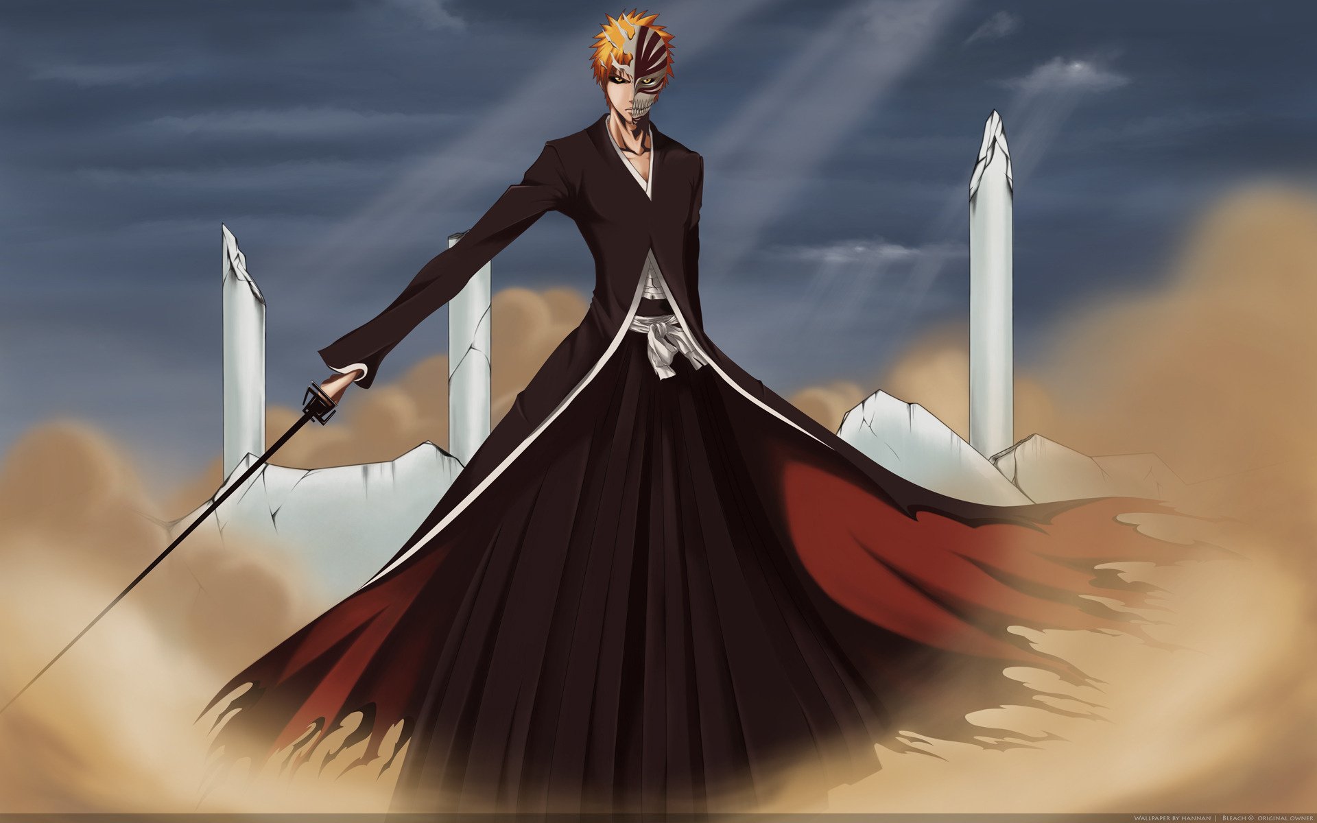 bleach bleach ichigo mask drawings warrior-a