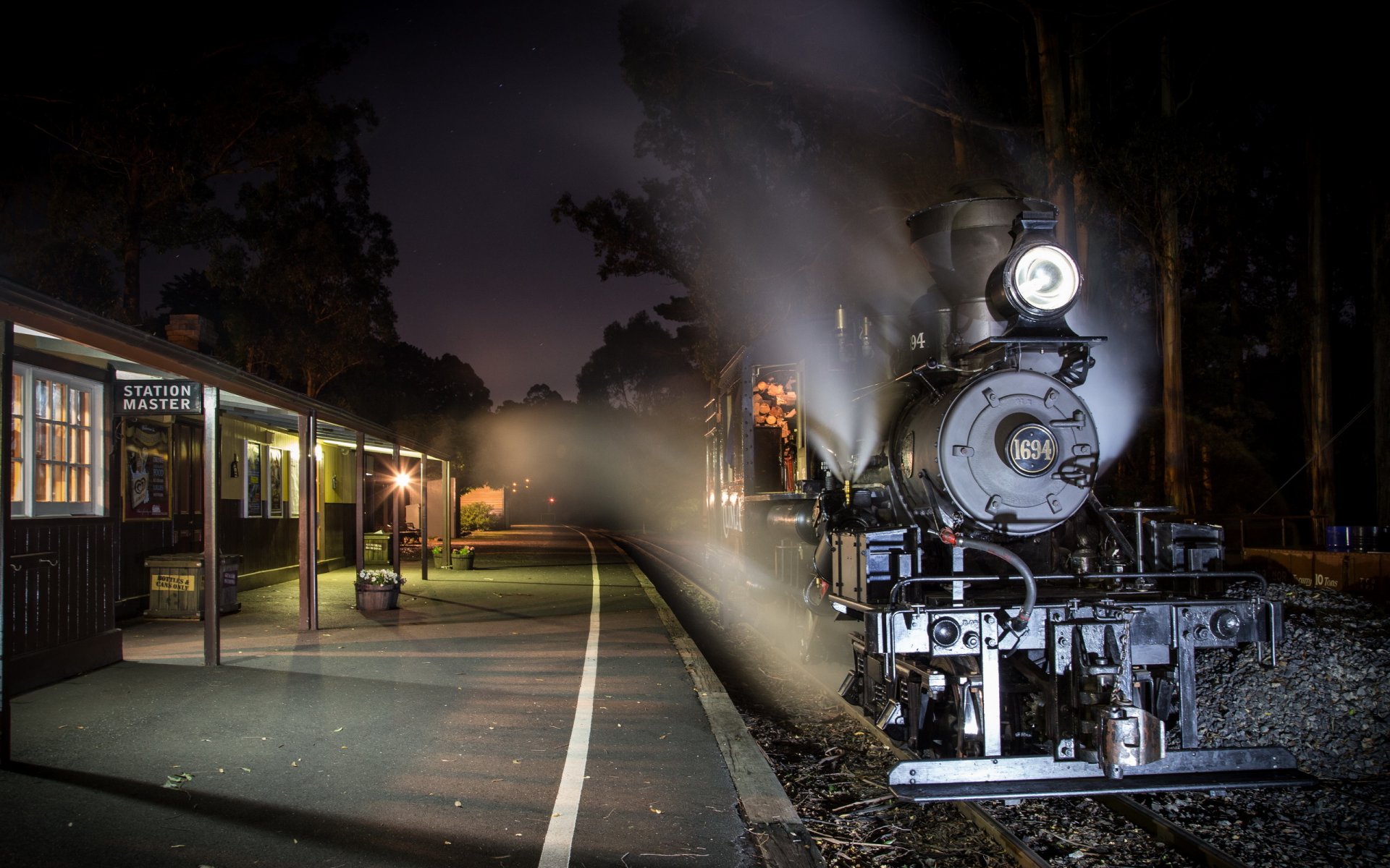 tren estación noche