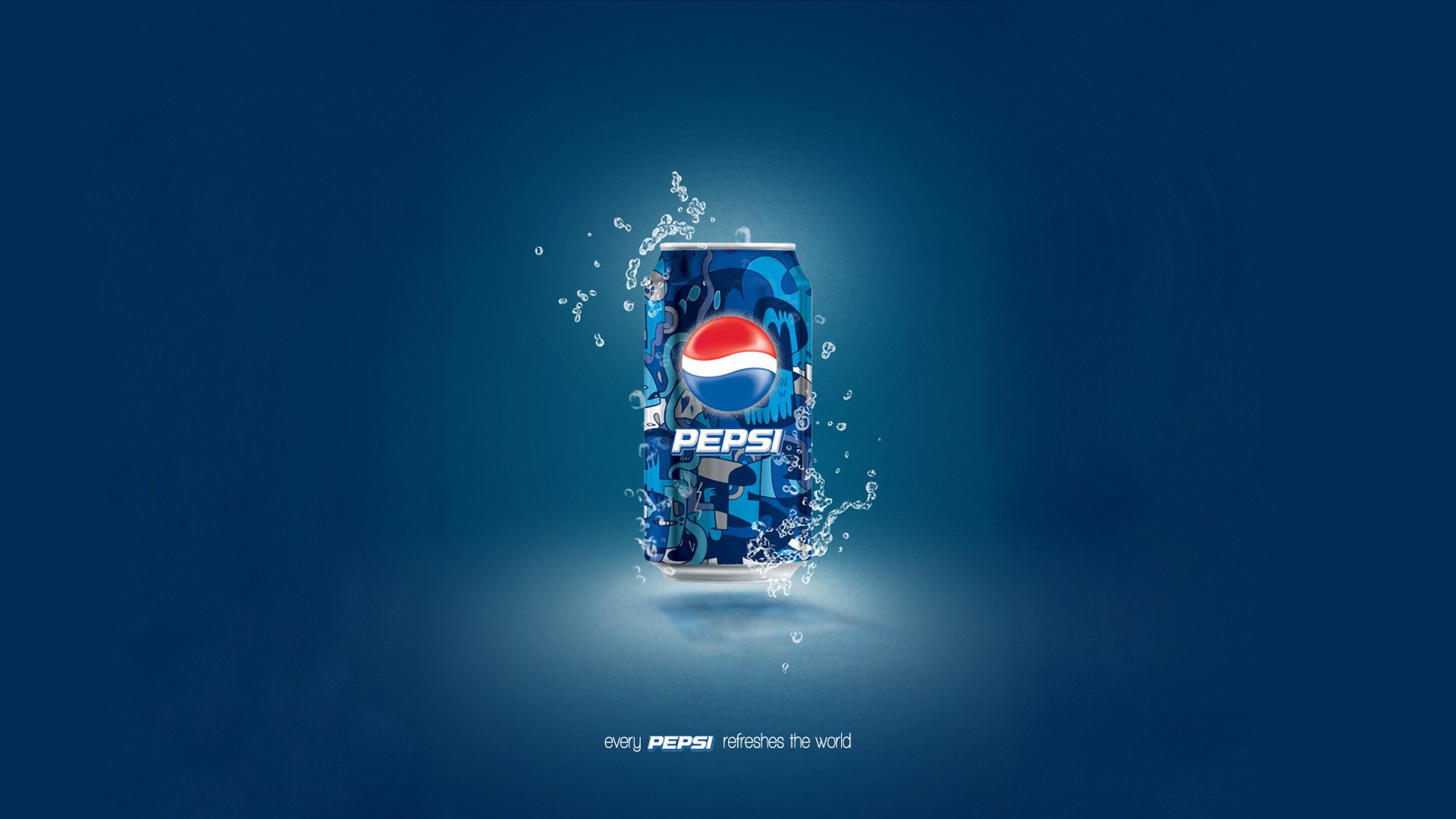 пепси фон банка синий капли pepsi напиток брызги синий фон вода