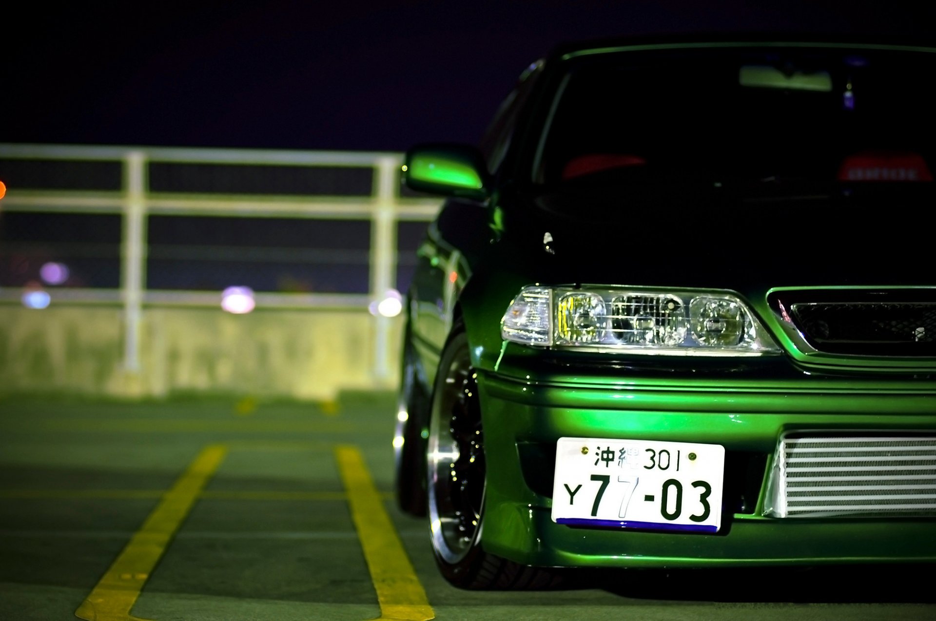 toyota toyota jzx100 mark2 auto photos cars cars auto wallpaper green auto nissan parking headlights night passenger cars transport motor transport