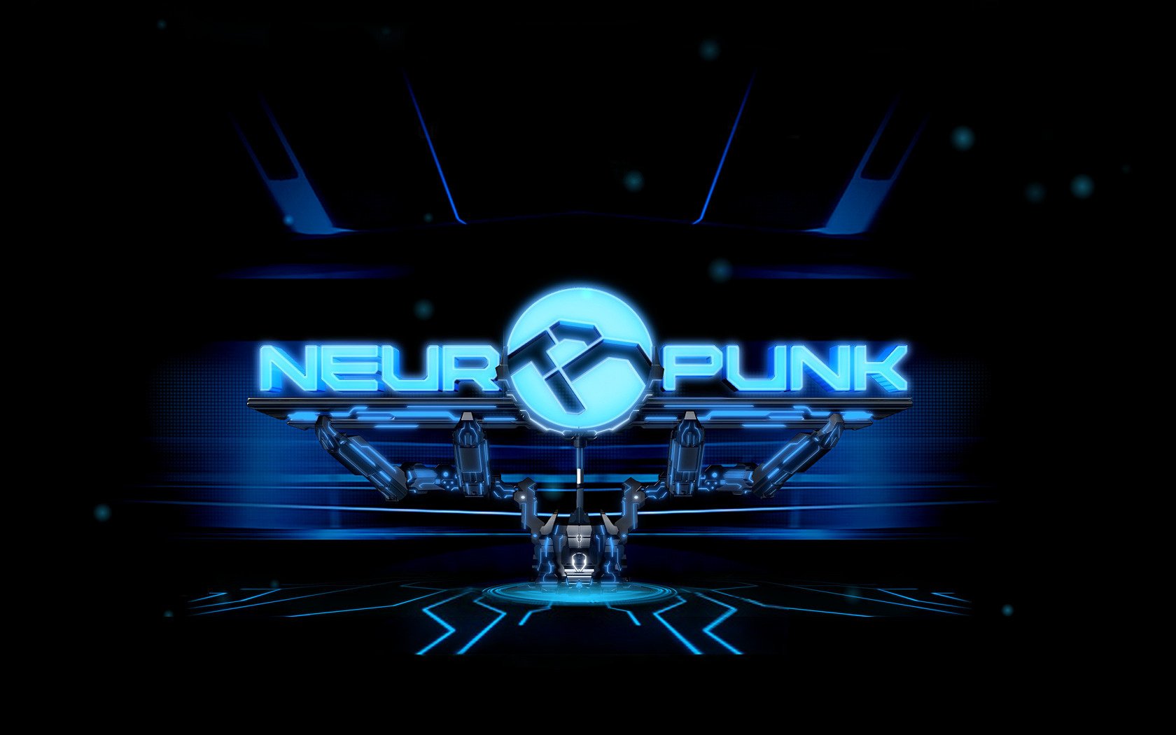 bes neuropunk podcasty minimalizm logo prostota futuryzm przyszłość ciemne tło czarne tło czarny neon napis czcionka robot