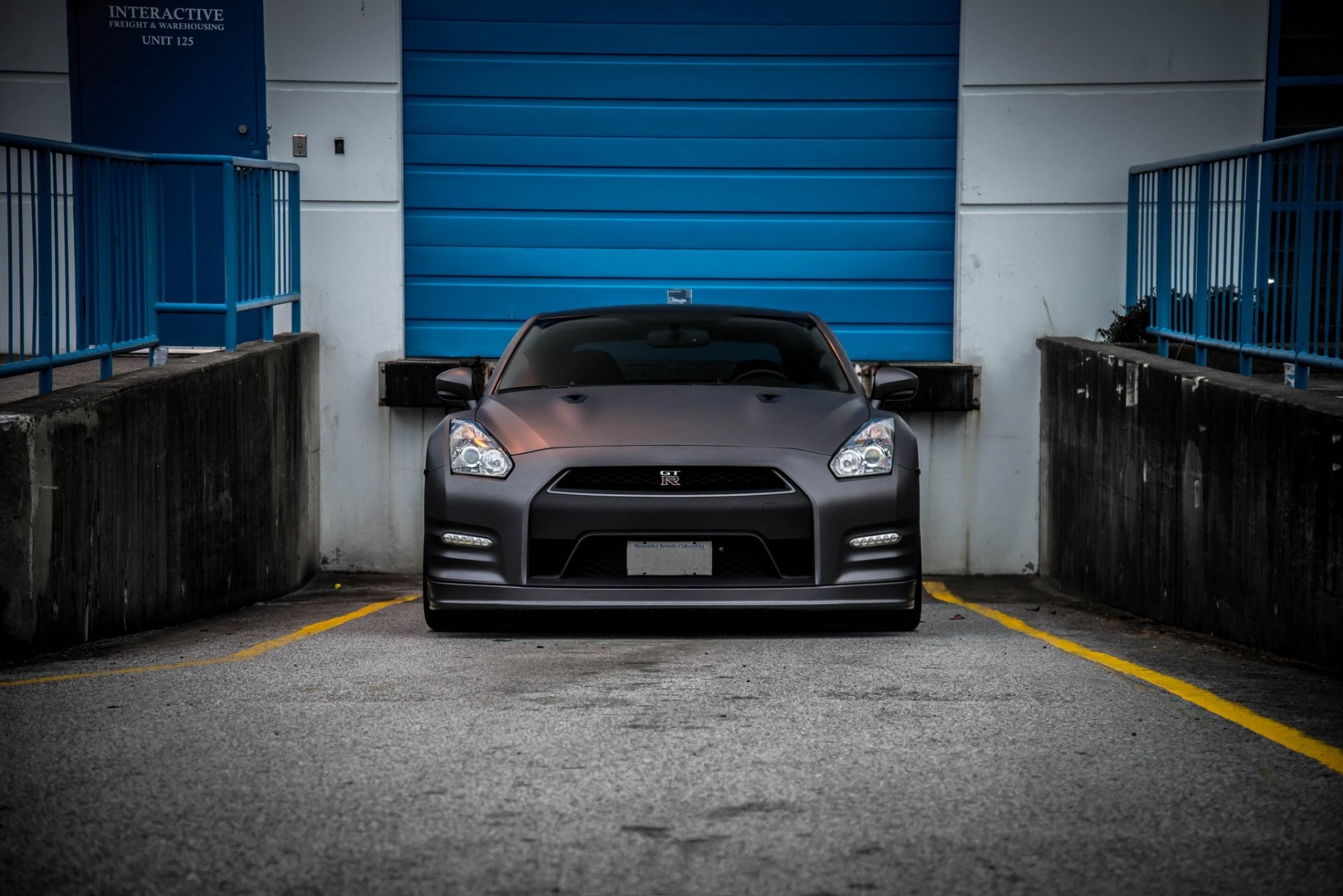 nissan gt-r r35 matte black nissan front shutters blue