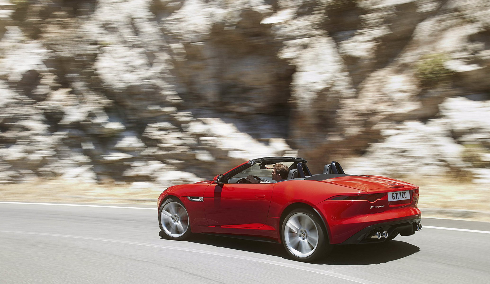 jaguar tipo f jaguar vista lateral rojo convertible movimiento giro