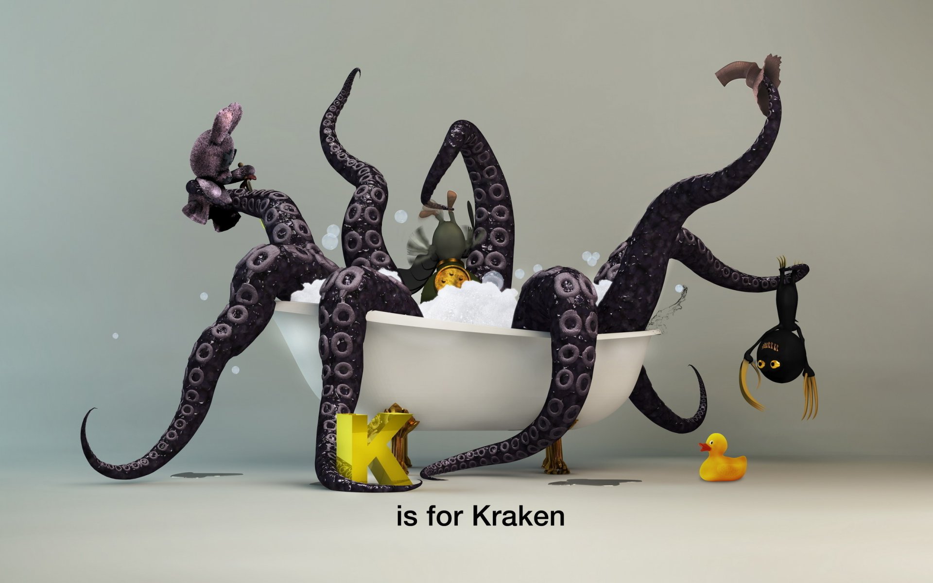 tentacoli bagno nove zampe kraken schiuma anatra polpo creativo tentacoli bagno bolle