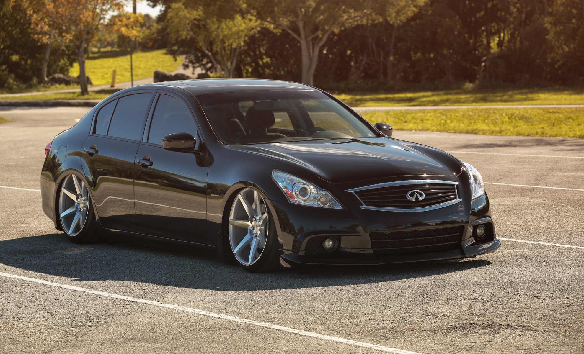 infiniti g37 sedan black vossen tuning rims infiniti black position