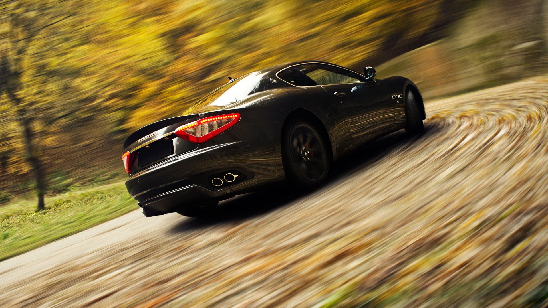 maserati granturismo sports car speed blur road