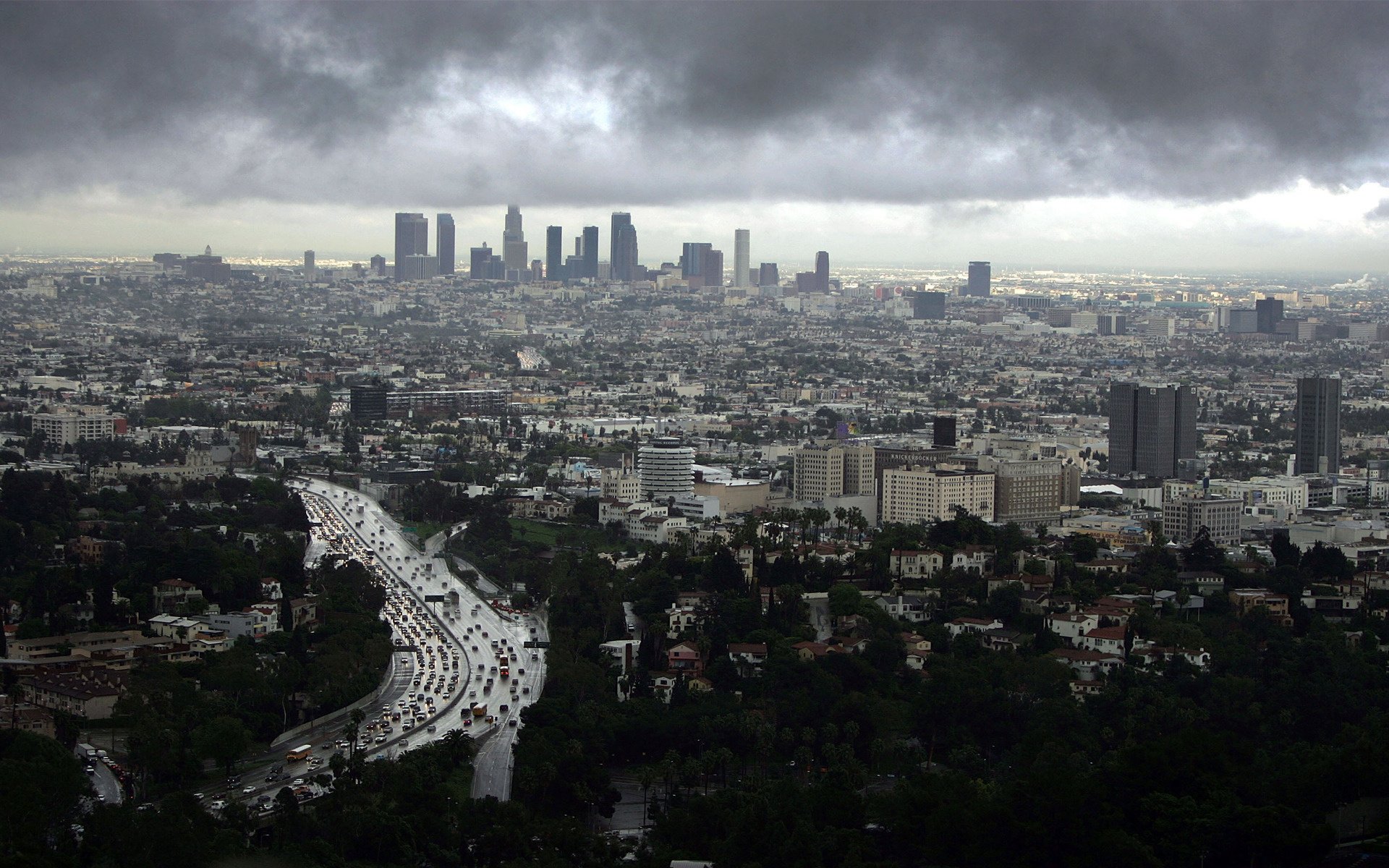 goroa chmury los angeles budynki los angeles niebo metropolia