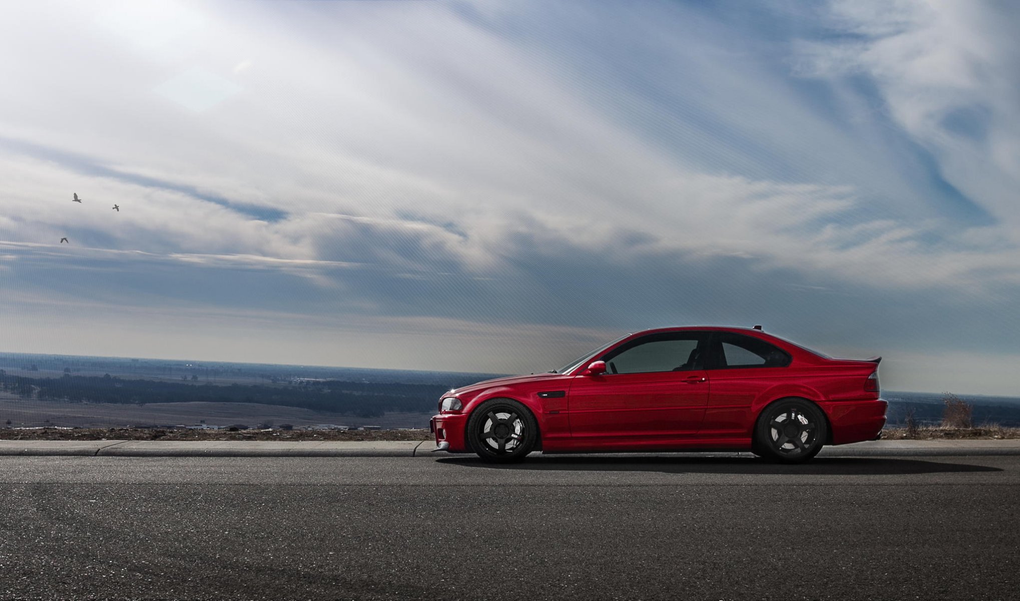 bmw e46 m3 rojo carretera rojo