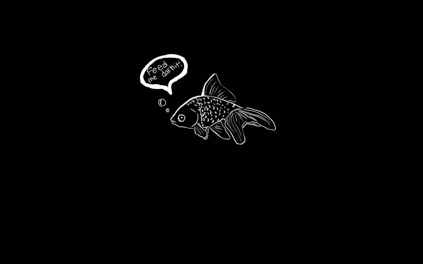 goldfish minimalismo iscrizione nero pesce rosso semplicità contrasto animali disegno idea sfondo scuro sfondo nero bianco