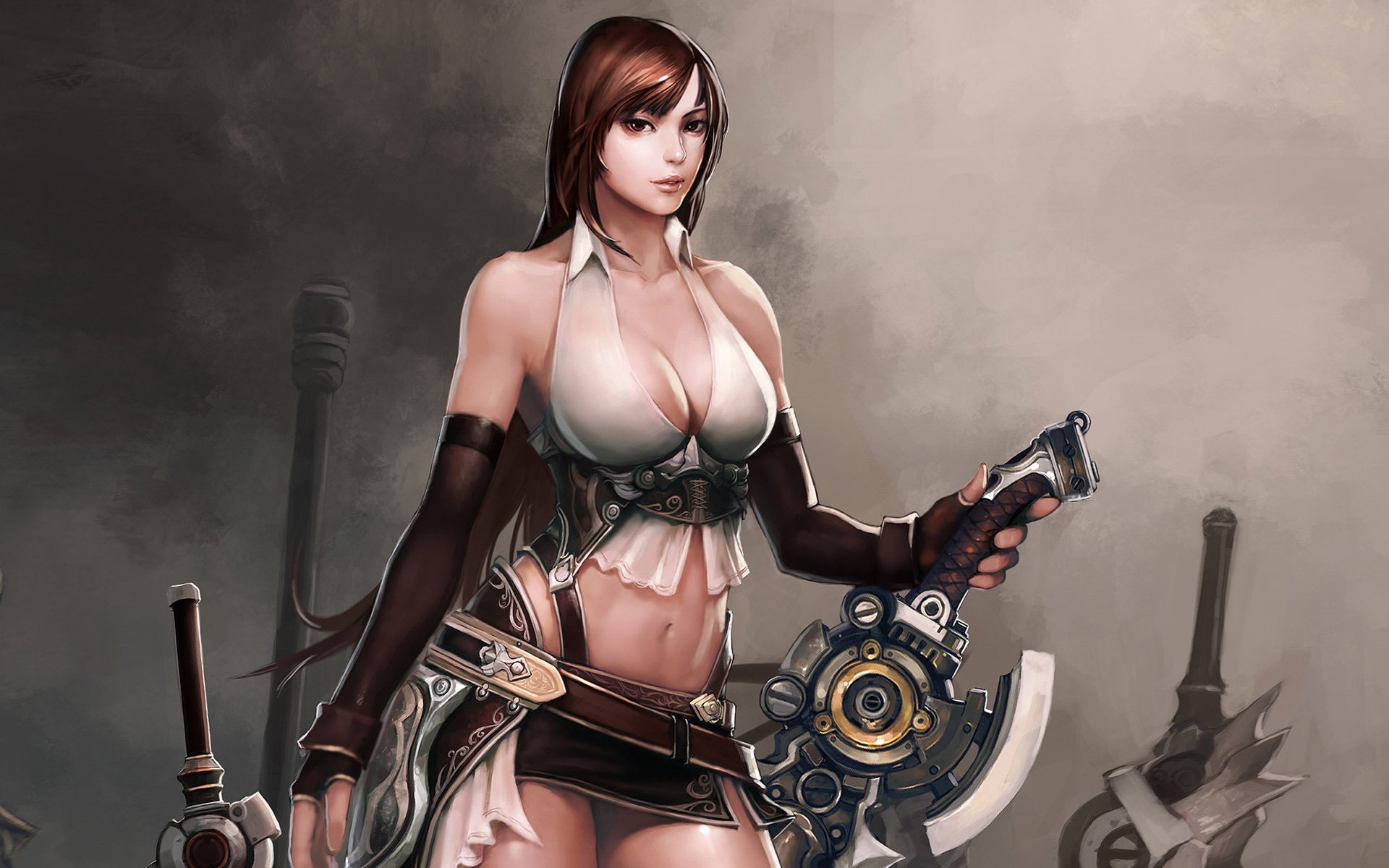 gamewallpapers divine souls sword warrior chest girl drawings anime women-a girls-a face-a eyes-a chest-a erotica-a