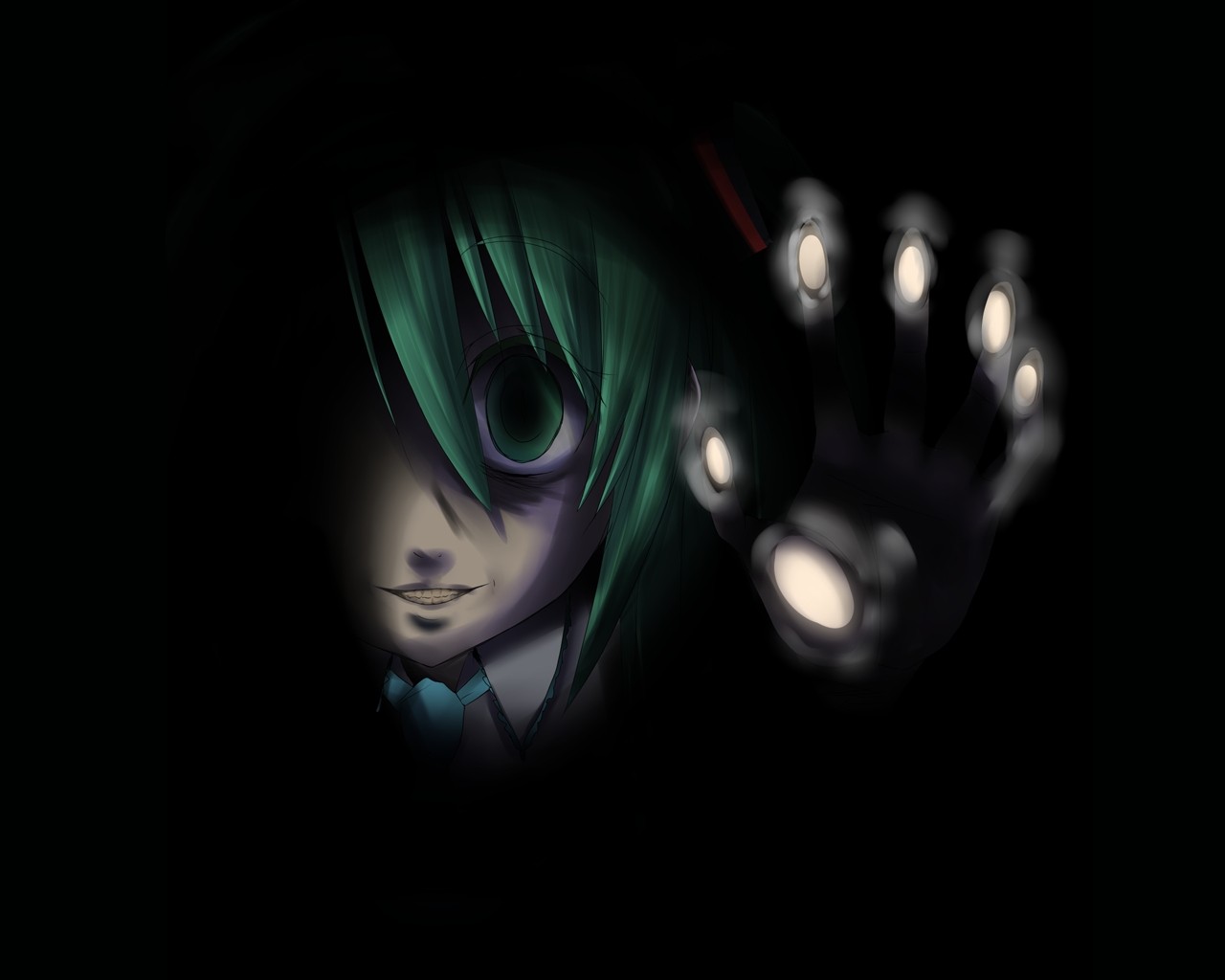 hatsune miku vocaloid palm fingers mark