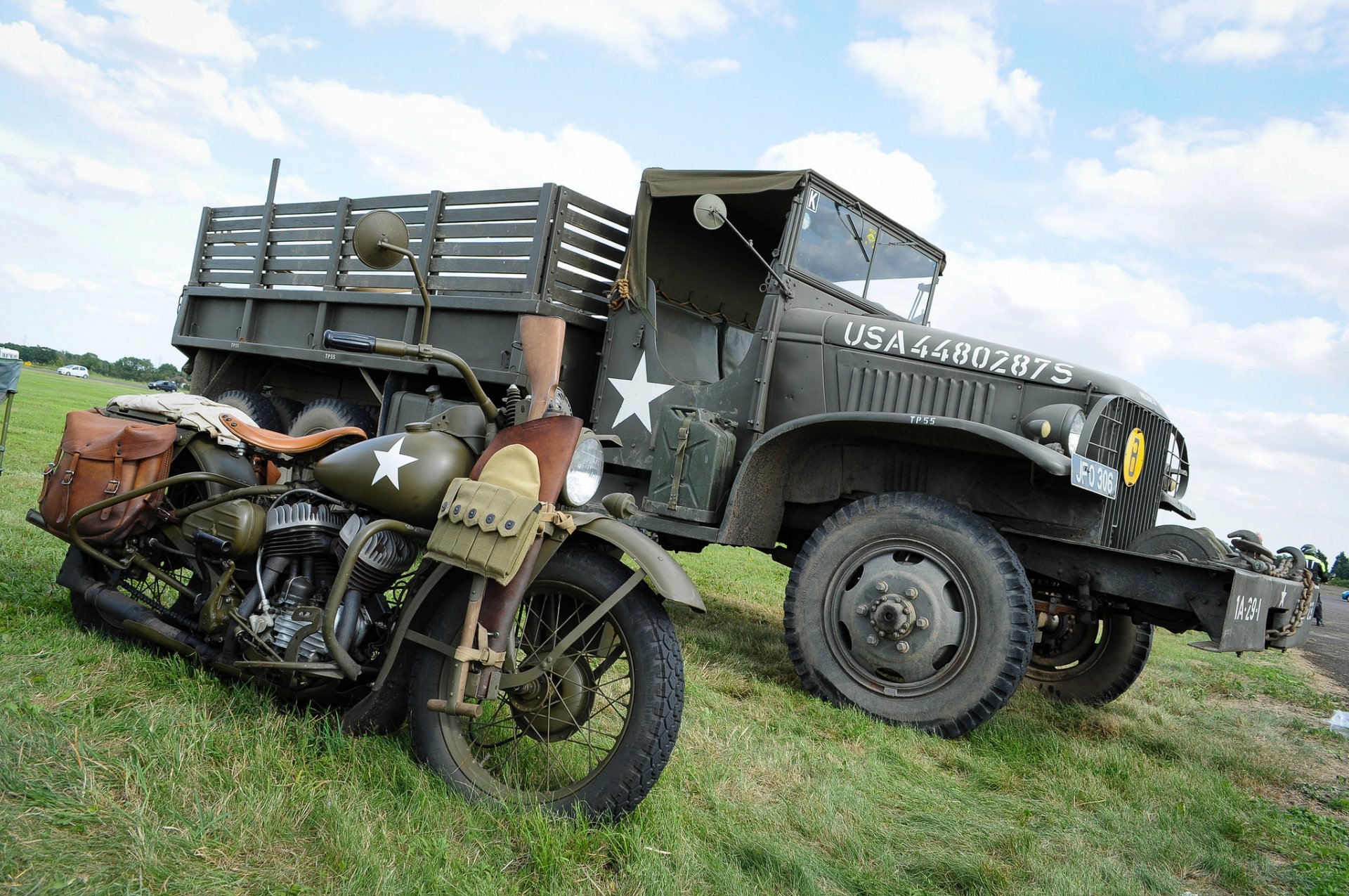 gmc cckw jimmy camion harley-davidson wla militaire moto matériel militaire temps seconde guerre mondiale