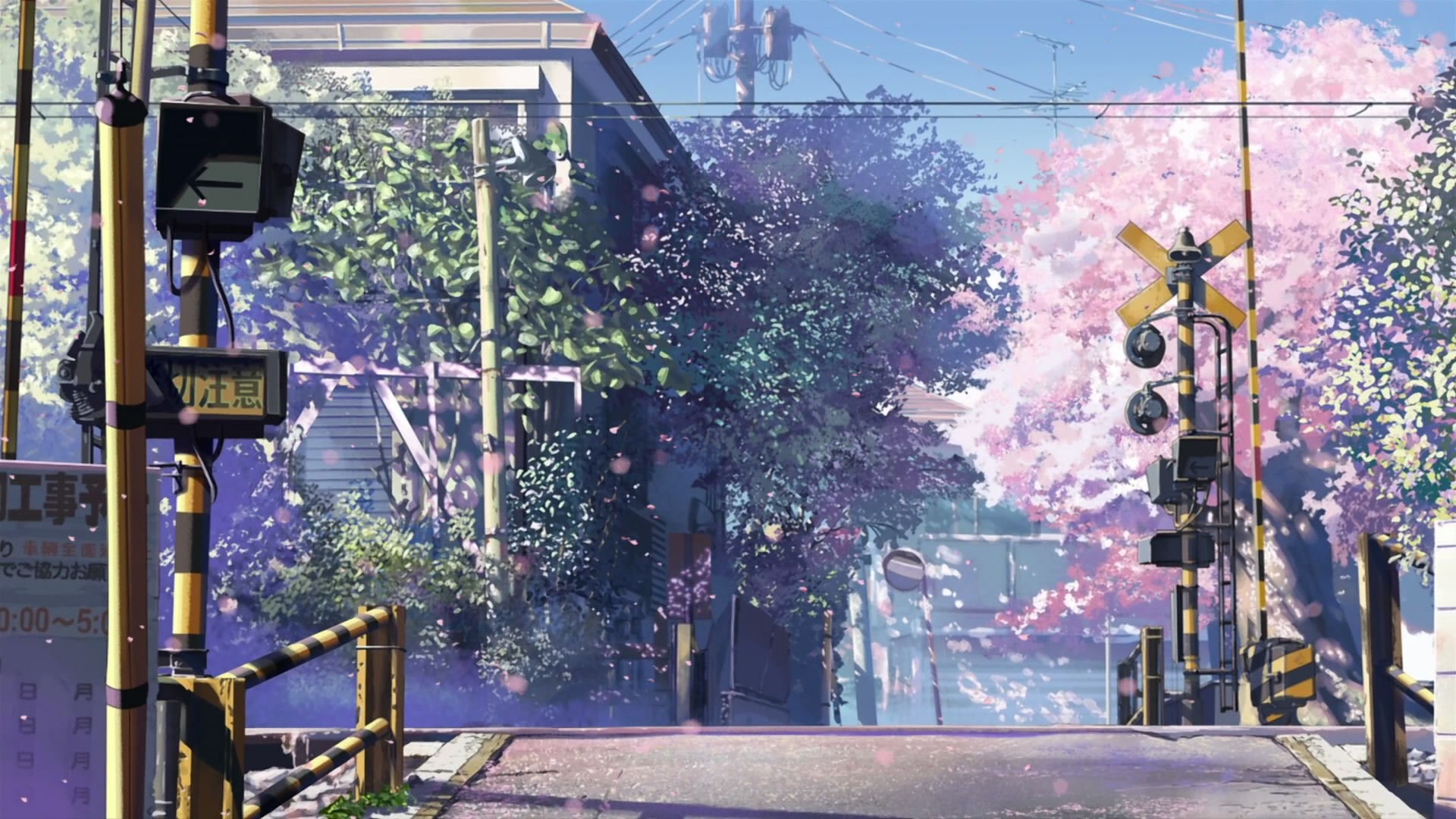 makoto shinkai railway crossing marks 5 centimeters per second sakura