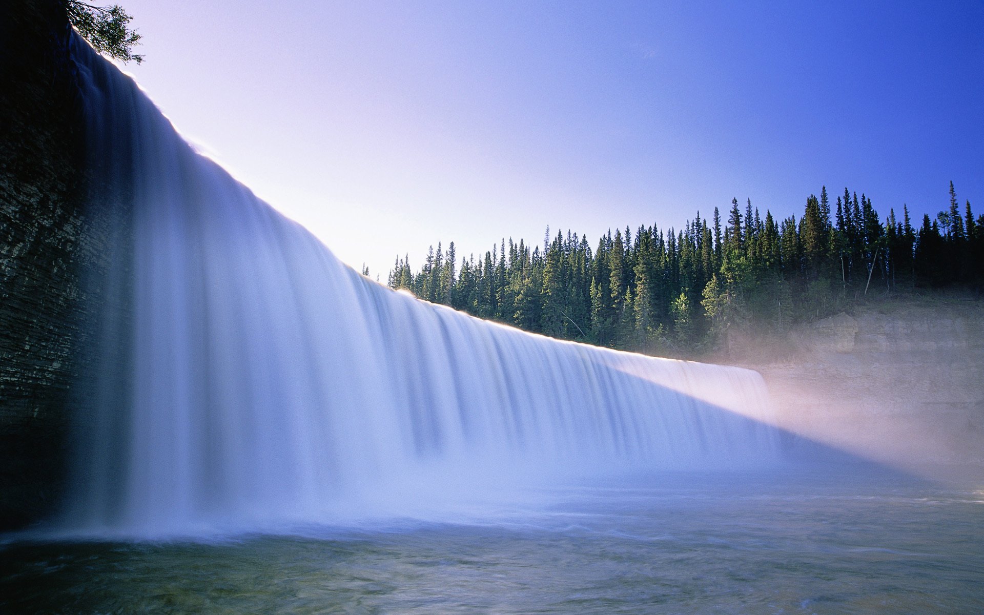 waterfall water nature the moment mountains forest mood