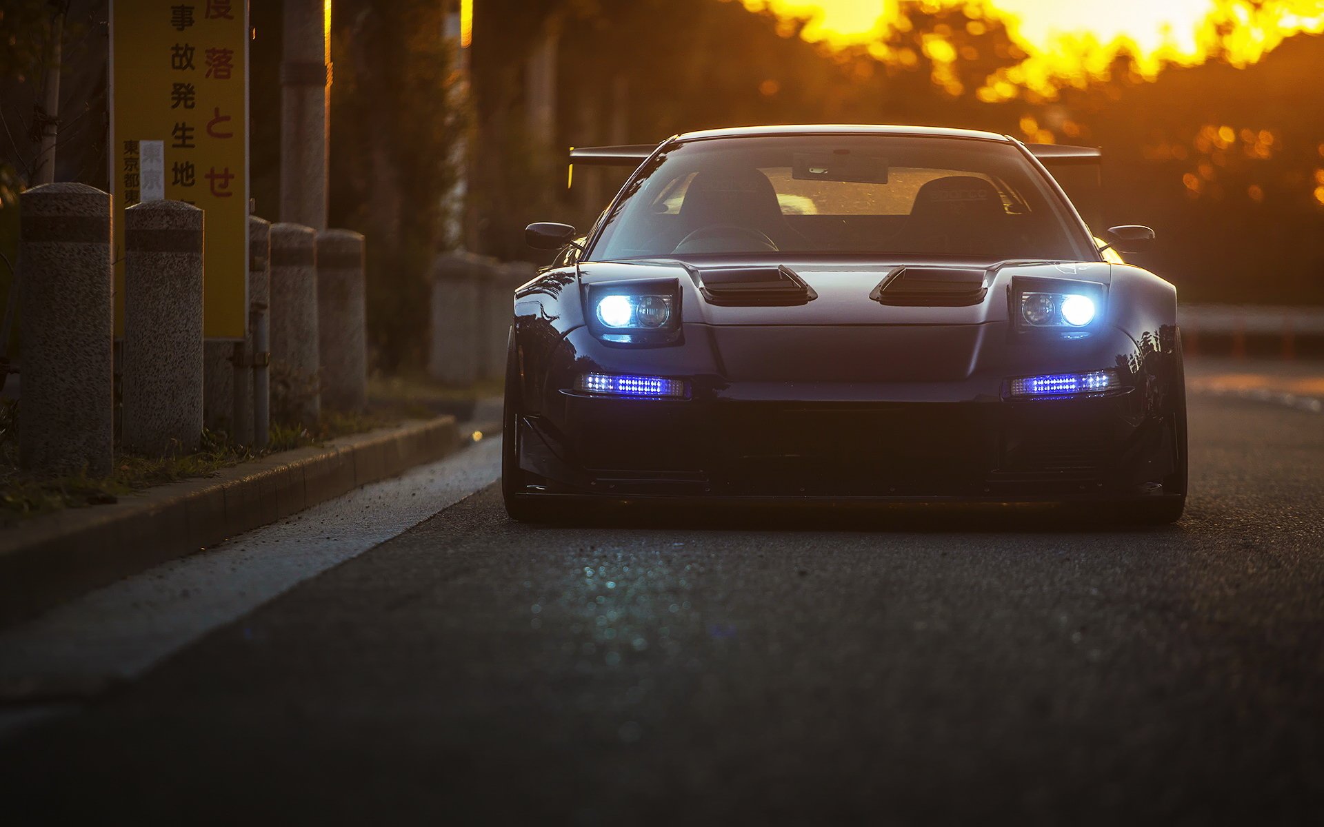 honda nsx car sunset