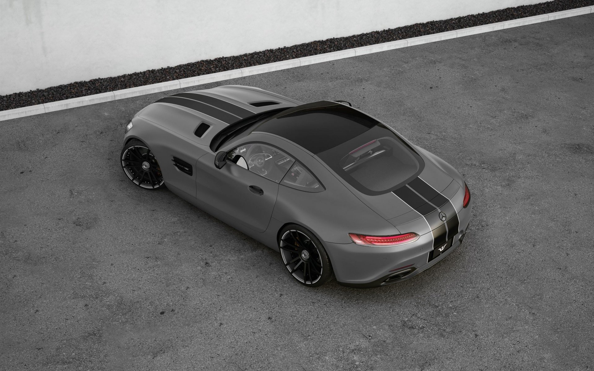 mercedes-benz amg gt tuned wheelsandmore 600hp grey top rear view