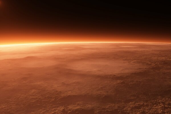 A view in space at sunrise