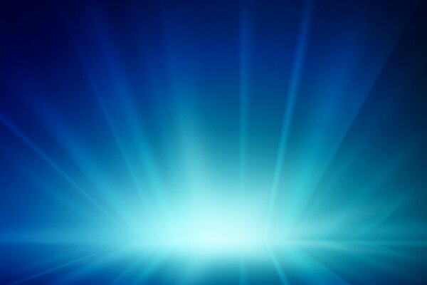 Bright radiance with rays on a blue background