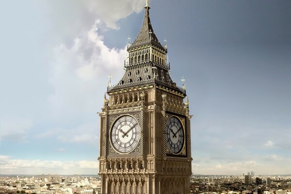 El reloj de la torre Bick Ben en Inglaterra