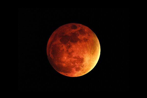 The planet Mars in red-red tones