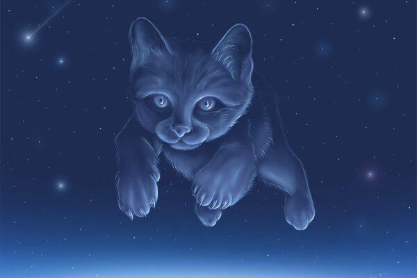 Constellation de chat mimimishnoe dans le ciel