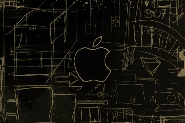 Schwarzes Apple Logo Minimalismus