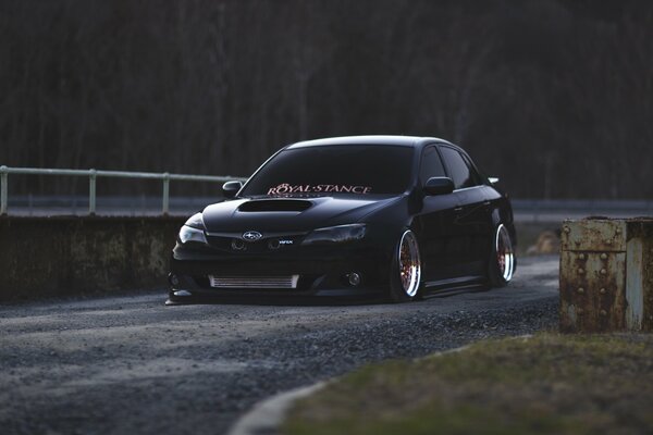 Black tuned subaru, impreza