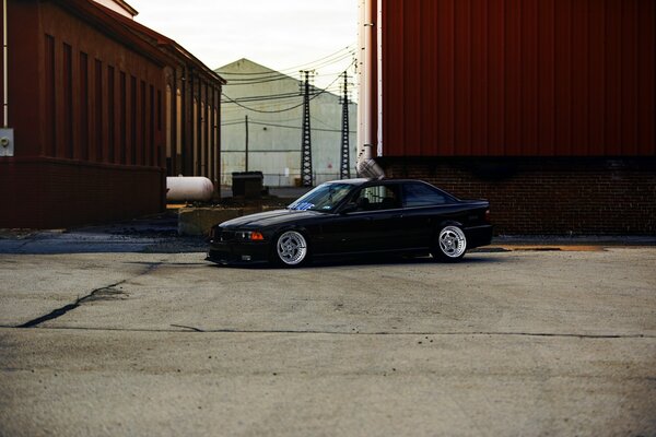 Bmw e36 black light is on the street