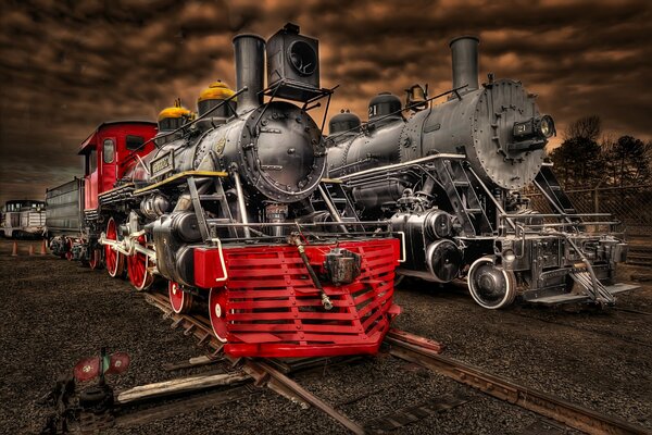 The locomotive arrived at the station stop