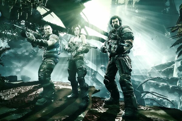 Tres soldados del juego bulletstorm