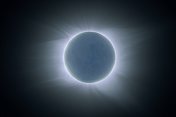 Solar eclipse on a dark sky background