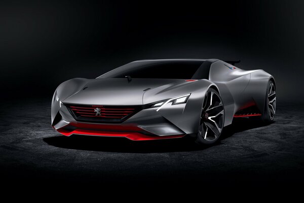 Grey and red Peugeot supercar concept