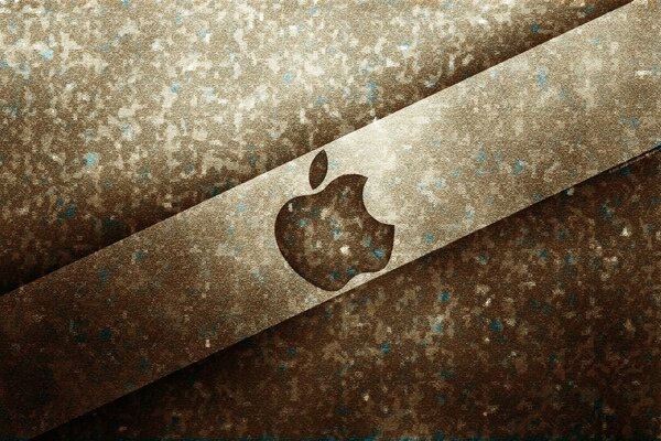 Textured logo of the apple logo