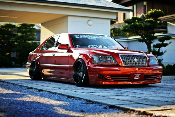 Stylish tuning of a red car