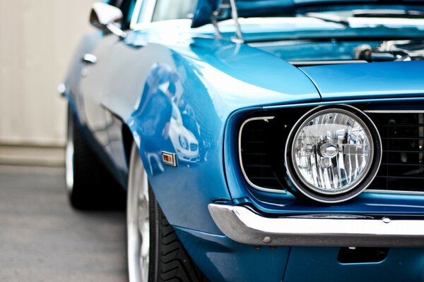 Blue Mustang car