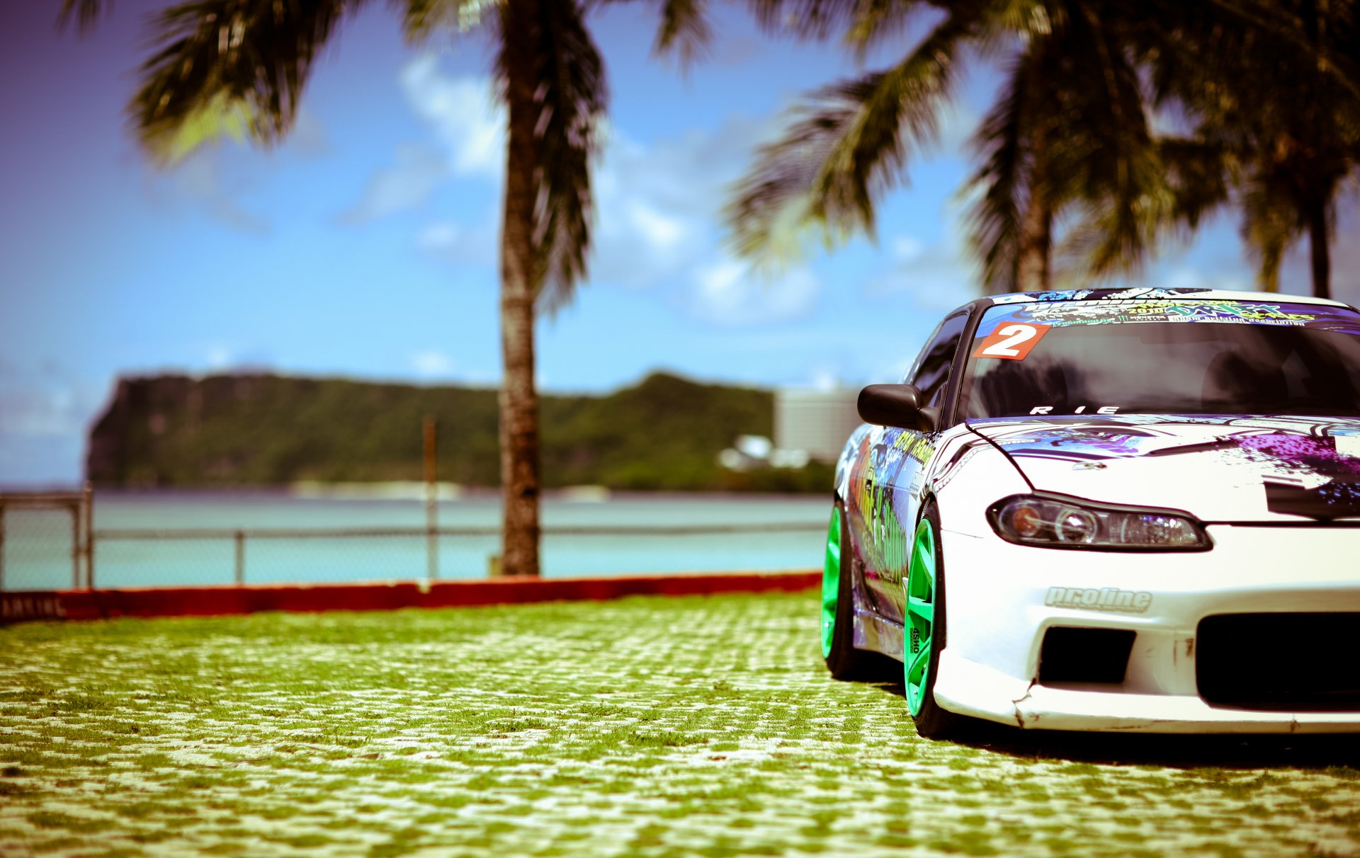 nissan sylvia white s15 tuning nissan palm trees sun sea white