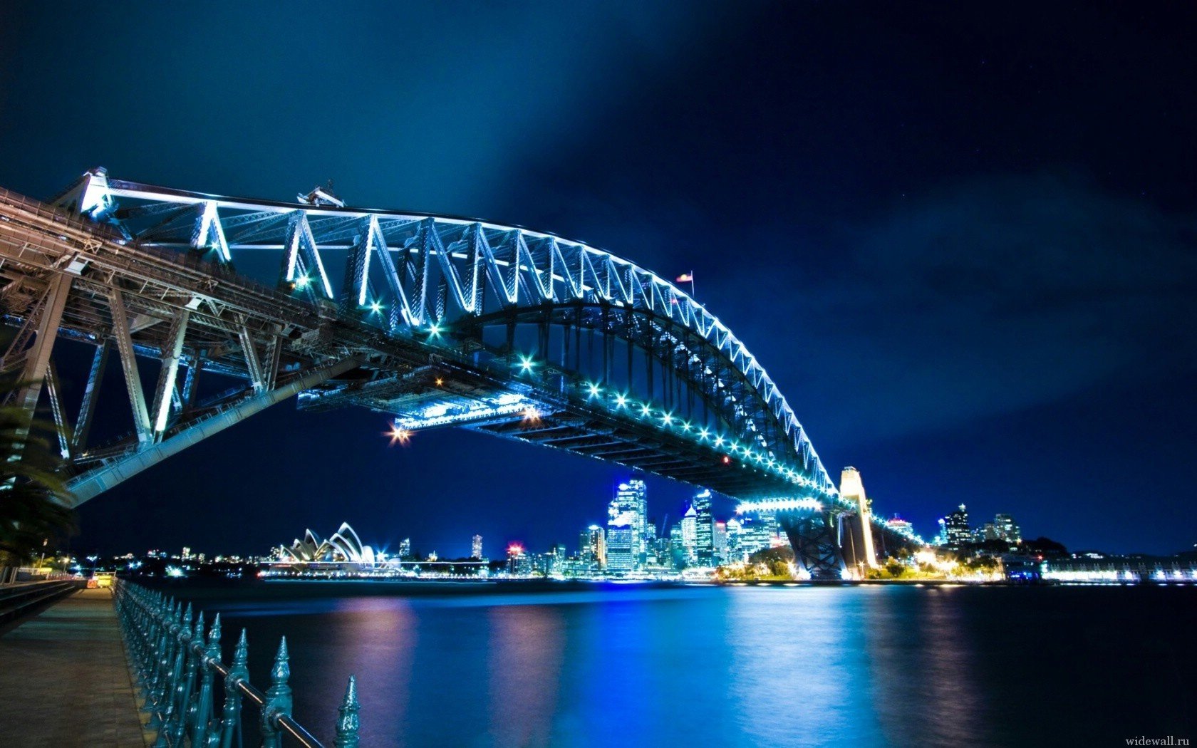 ydney bridge australia river the city night lights the sky water the night sky the lights of the city