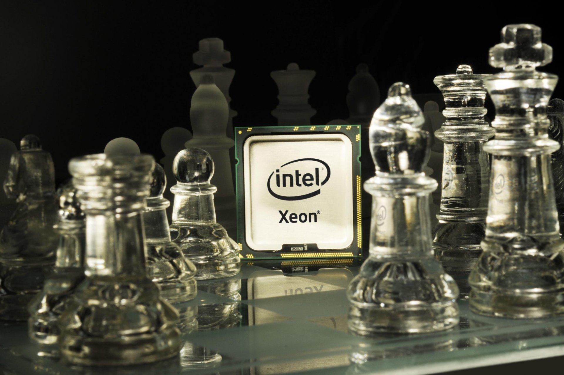 xeon board intel chess intel processor figures emblems logos computers black and white