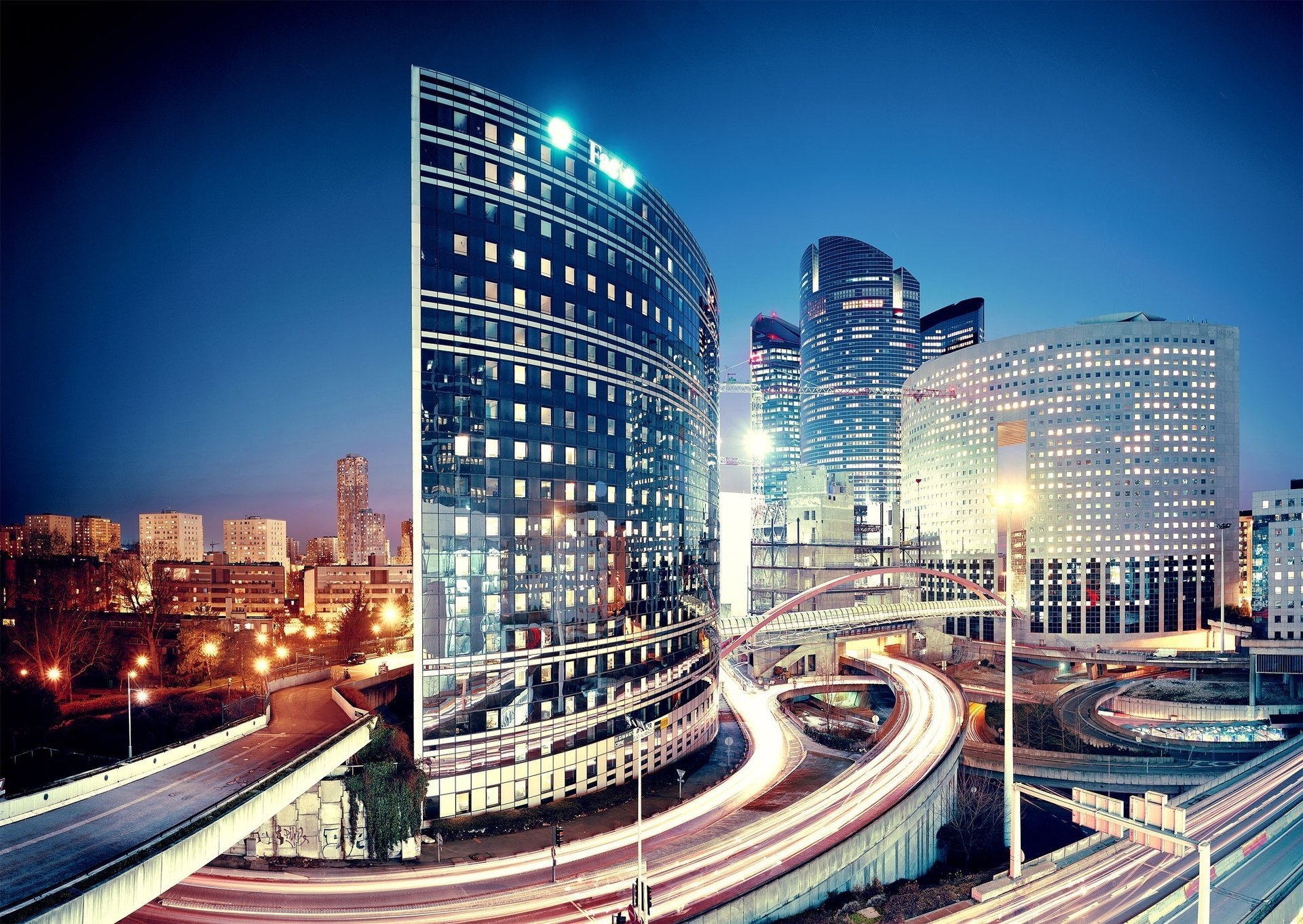 france city roads night paris paris houses metropolis bridge buildings lights road night sky city light