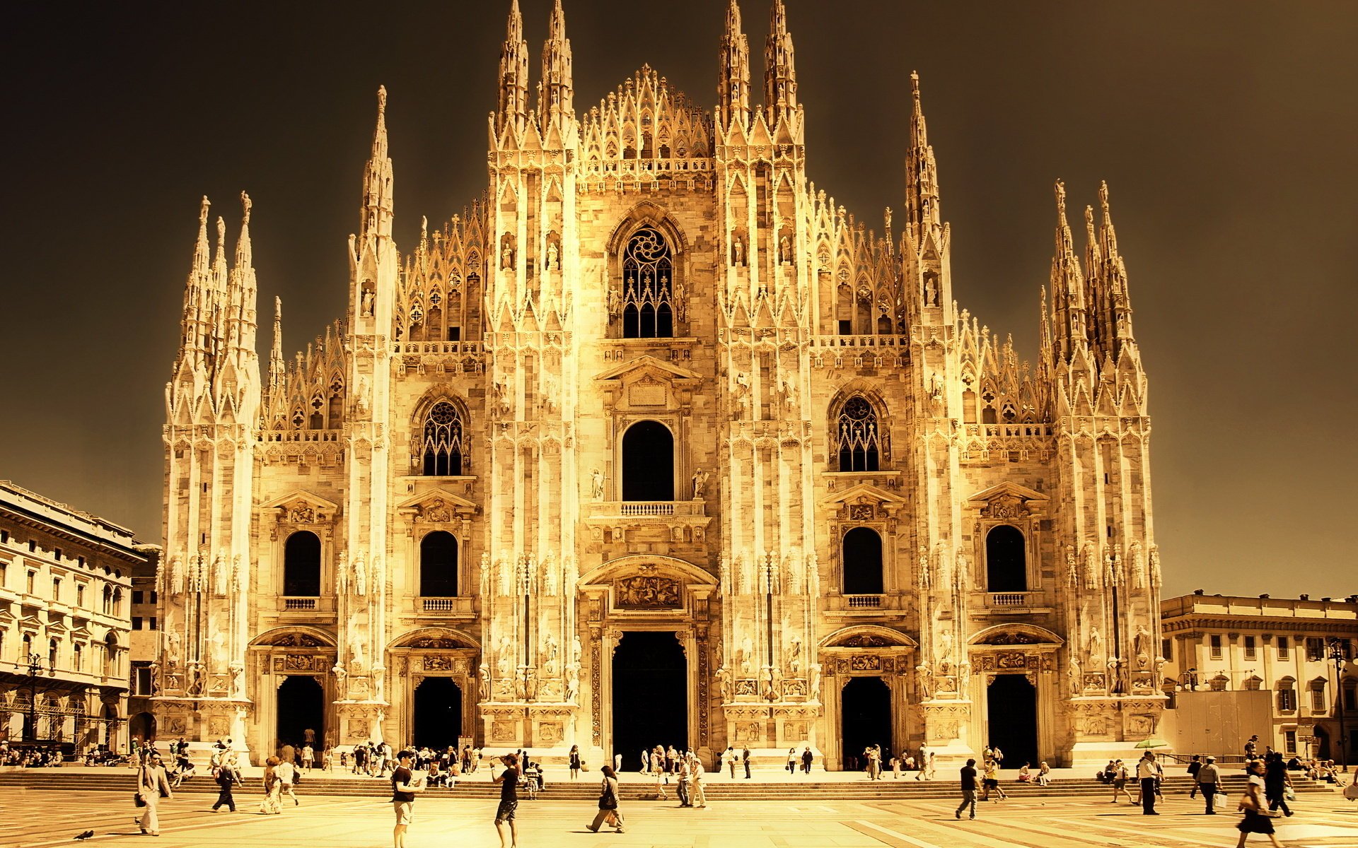 milano italia cattedrale chiesa sfondo teatro new york edifici religione architettura sera