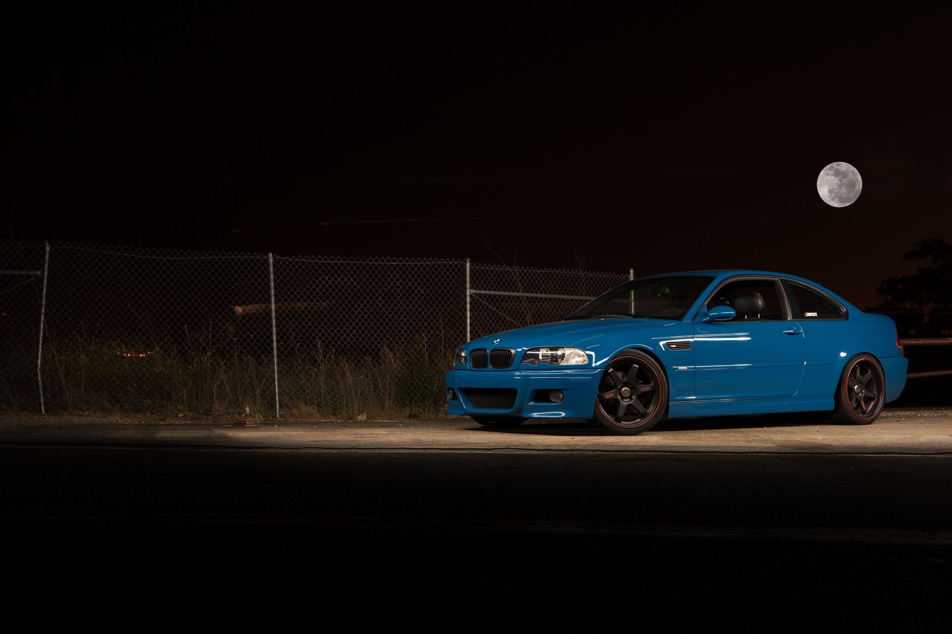 bmw m3 e46 blau bmw nacht mond