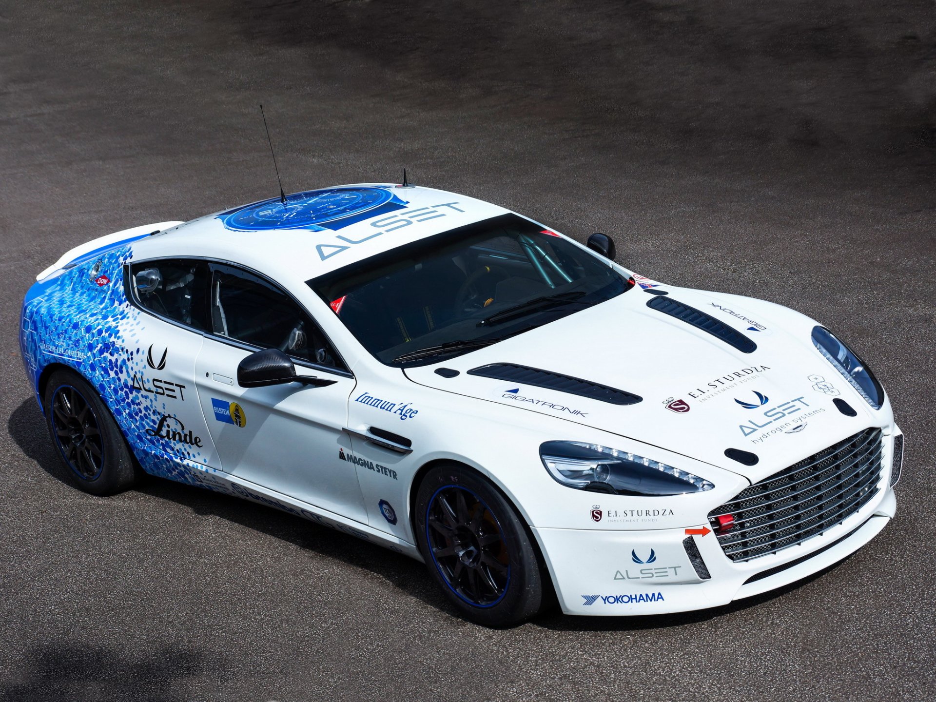 aston martin híbrido hidrógeno rapide s blanco frente coche