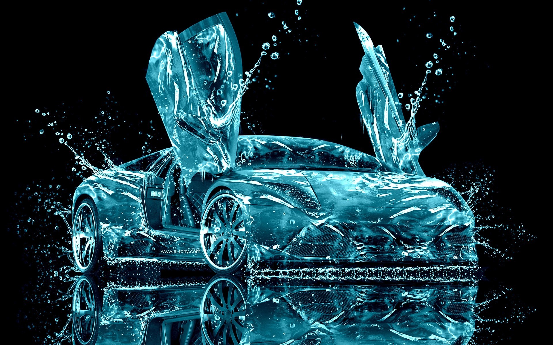 abstract water lamborghini car